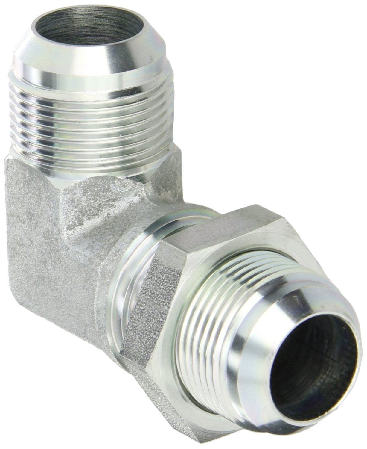 Eaton Aeroquip 2043-4-4S 90 Degree Bulkhead Union Elbow, JIC 37 Degree End Types, Carbon Steel, 1/4 JIC(m) End Size, 1/4