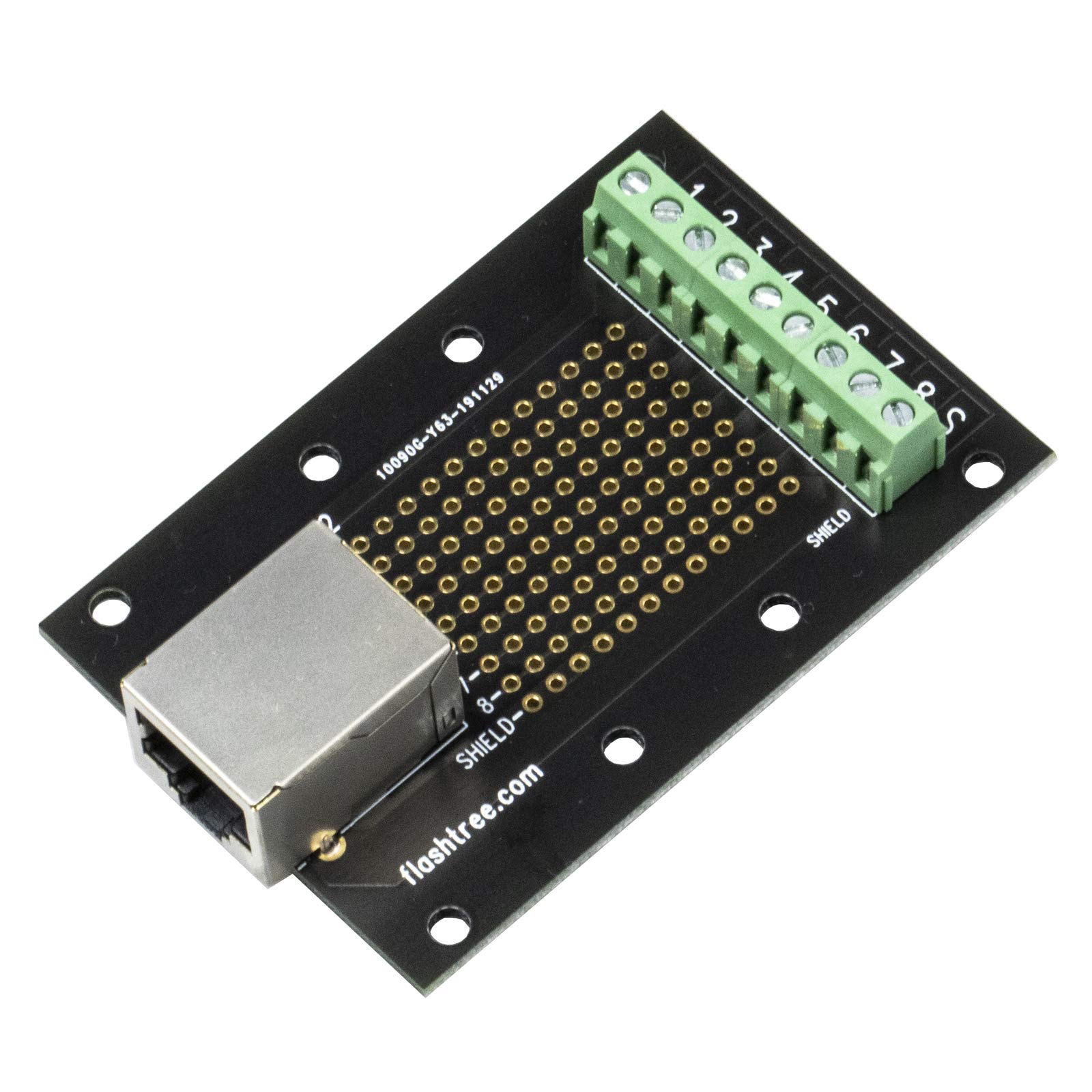 flashtreeRJ45 8P8C Right Angle Shielded Jack Breakout Board Terminal Block Connector