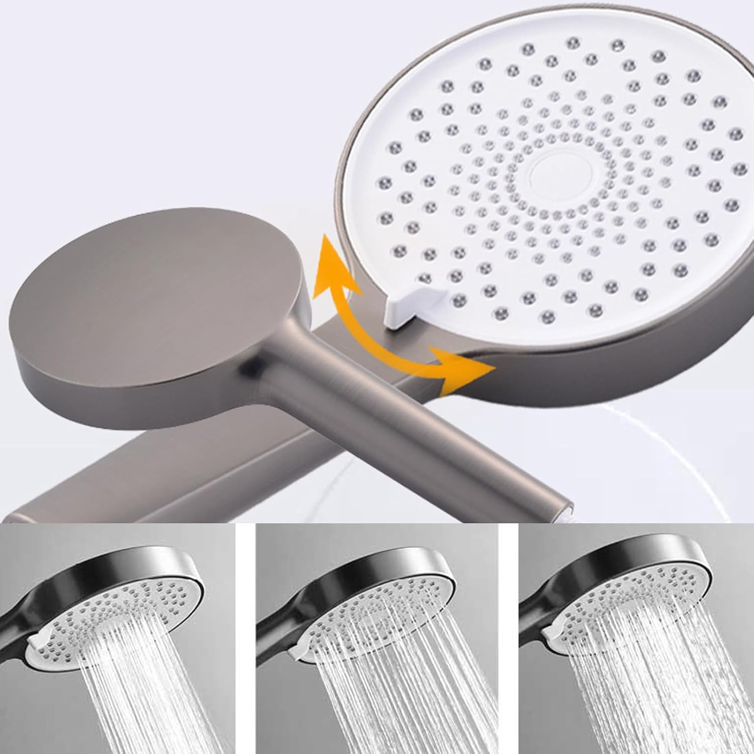 Thermostatic Rain Shower System, 3 Functions Bathroom Shower Faucet Set Wall Mount Shower Fixtures Adjustable Height Shower Faucet with Handheld Sprayer, Rain Shower Head, Waterfall Tub Spout
