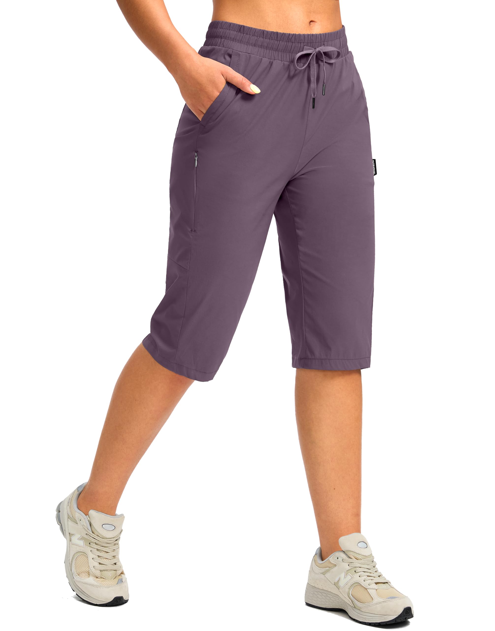 G Gradual Women's 15'' Long Shorts Below The Knee Hiking Cargo Capris Stretch Quick Dry Bermuda Shorts for Women with Pockets