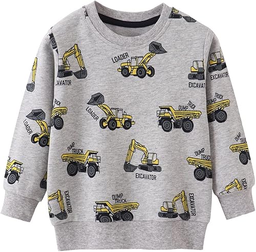 Akyzic Sudaderas de dinosaurio para niños pequeños, manga larga, de algodón, diseño espacial, camisetas de dibujos animados, camiseta deportiva para