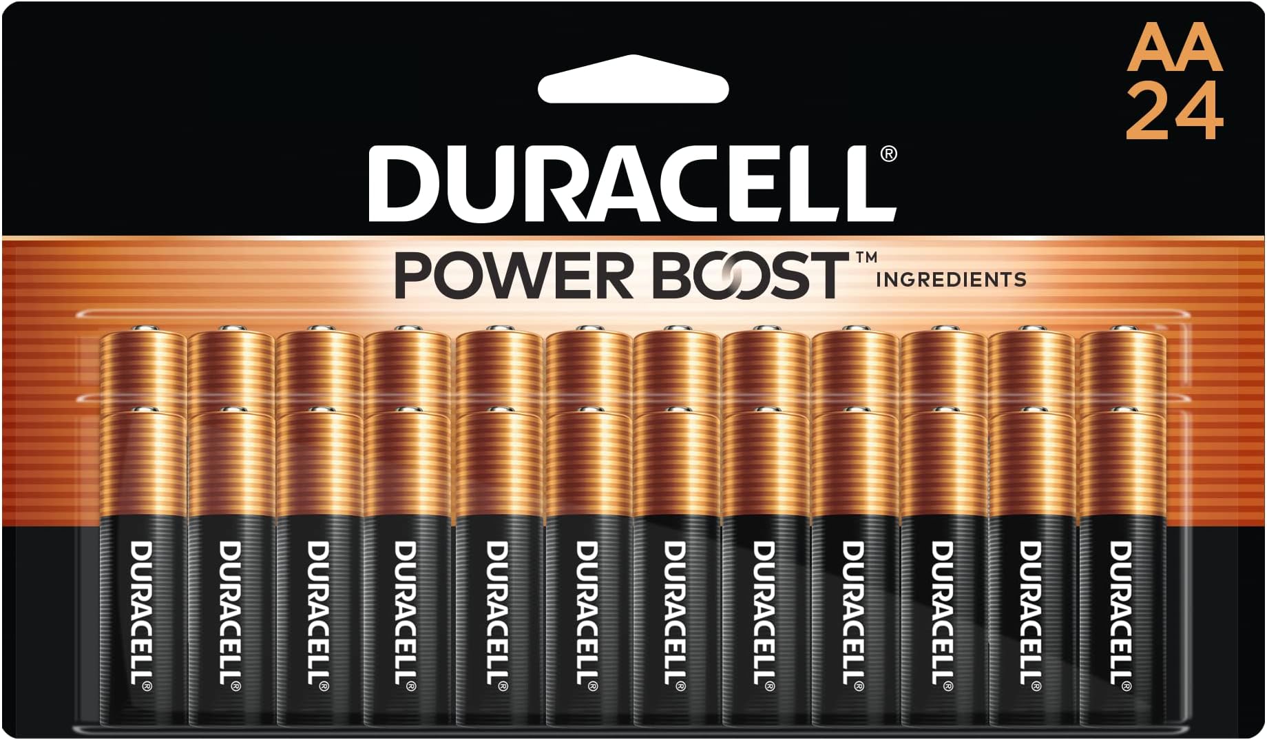Duracell - CopperTop AA Alkaline Batteries - long lasting, all-purpose Double A battery for household and business - 24 count