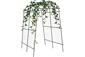 7.8 FT PE-Coated Garden Trellis Arch for Climbing Plants