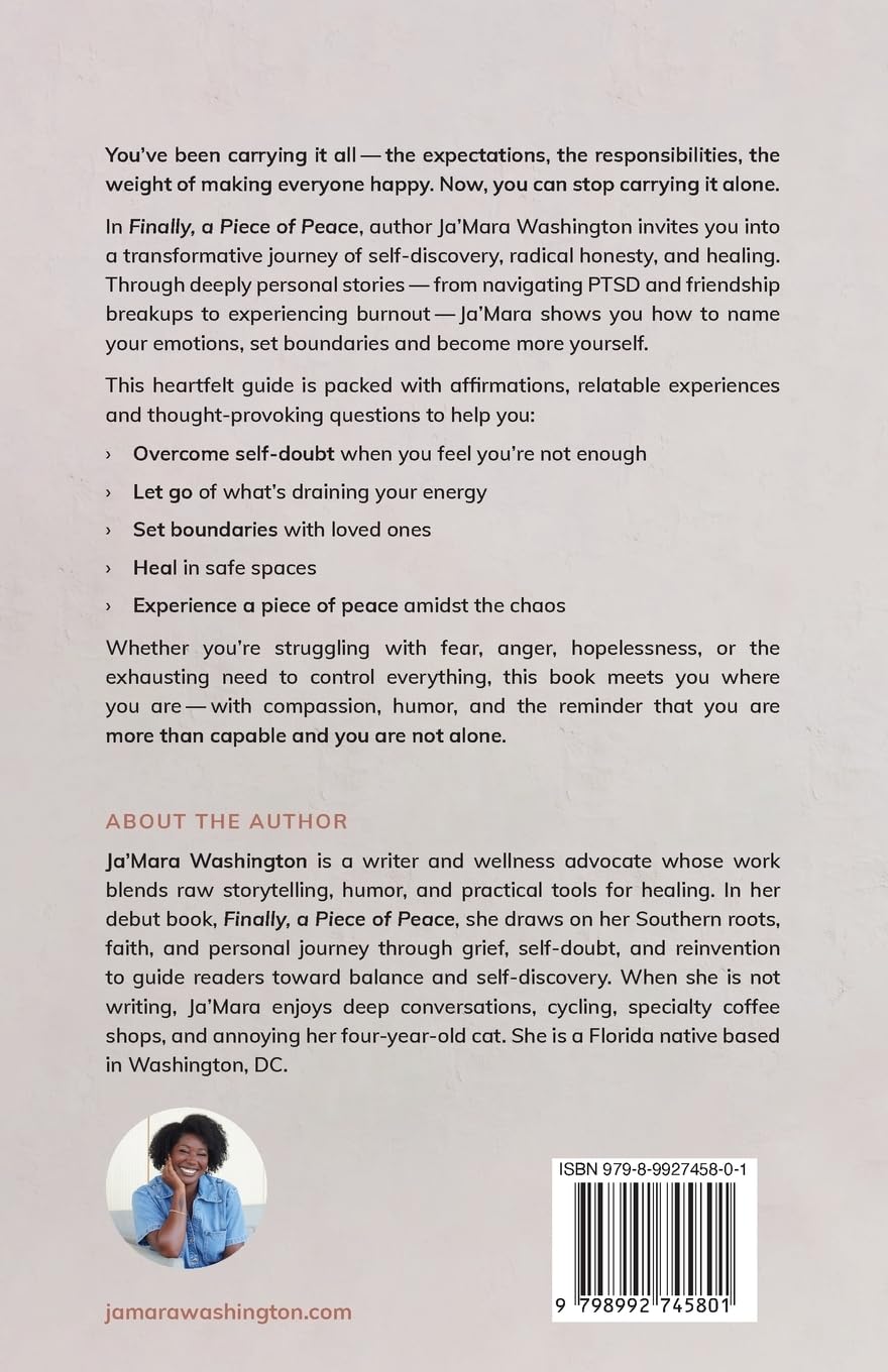 Finally, a Piece of Peace: A Guide to Navigating Relationships, Balancing Emotions, and Becoming Yourself      Paperback – March 8, 2026