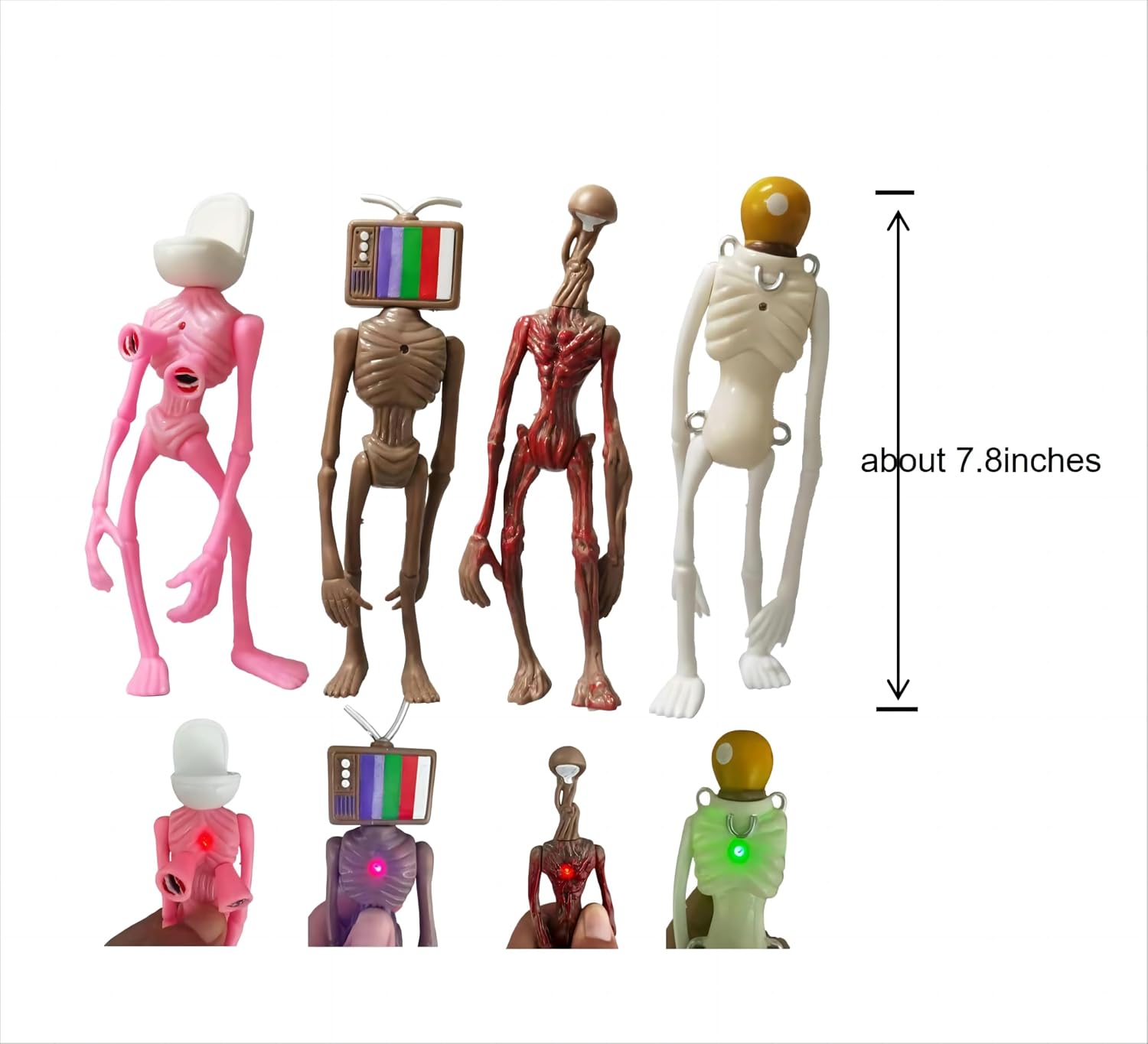 4 PCS Siren Head Toys Action Figure Model Doll Gift for Kids Halloween Thanksgiving Christmas Birthday Gifts