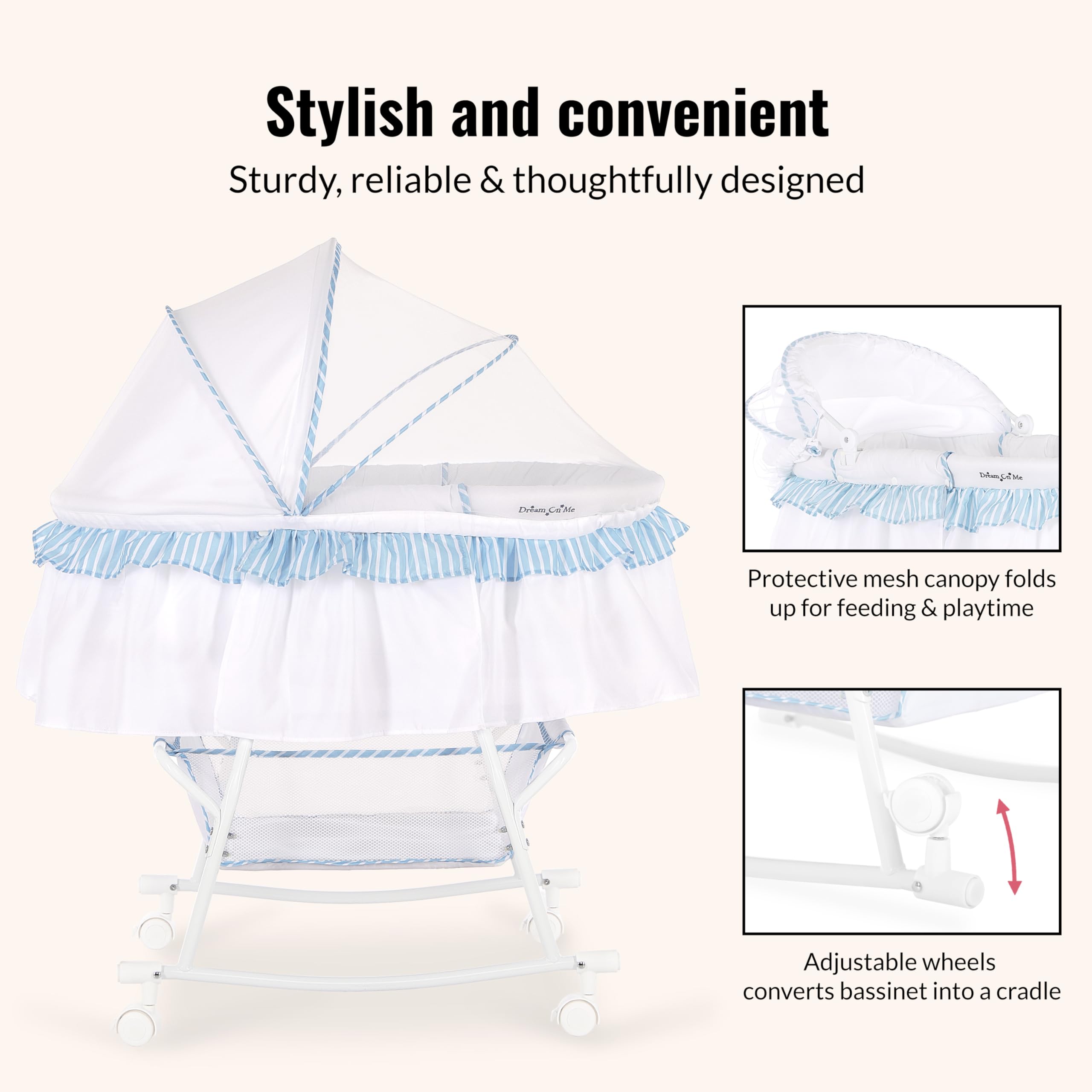 Amazon.com : Dream On Me Lacy Portable 2-in-1 Bassinet & Cradle