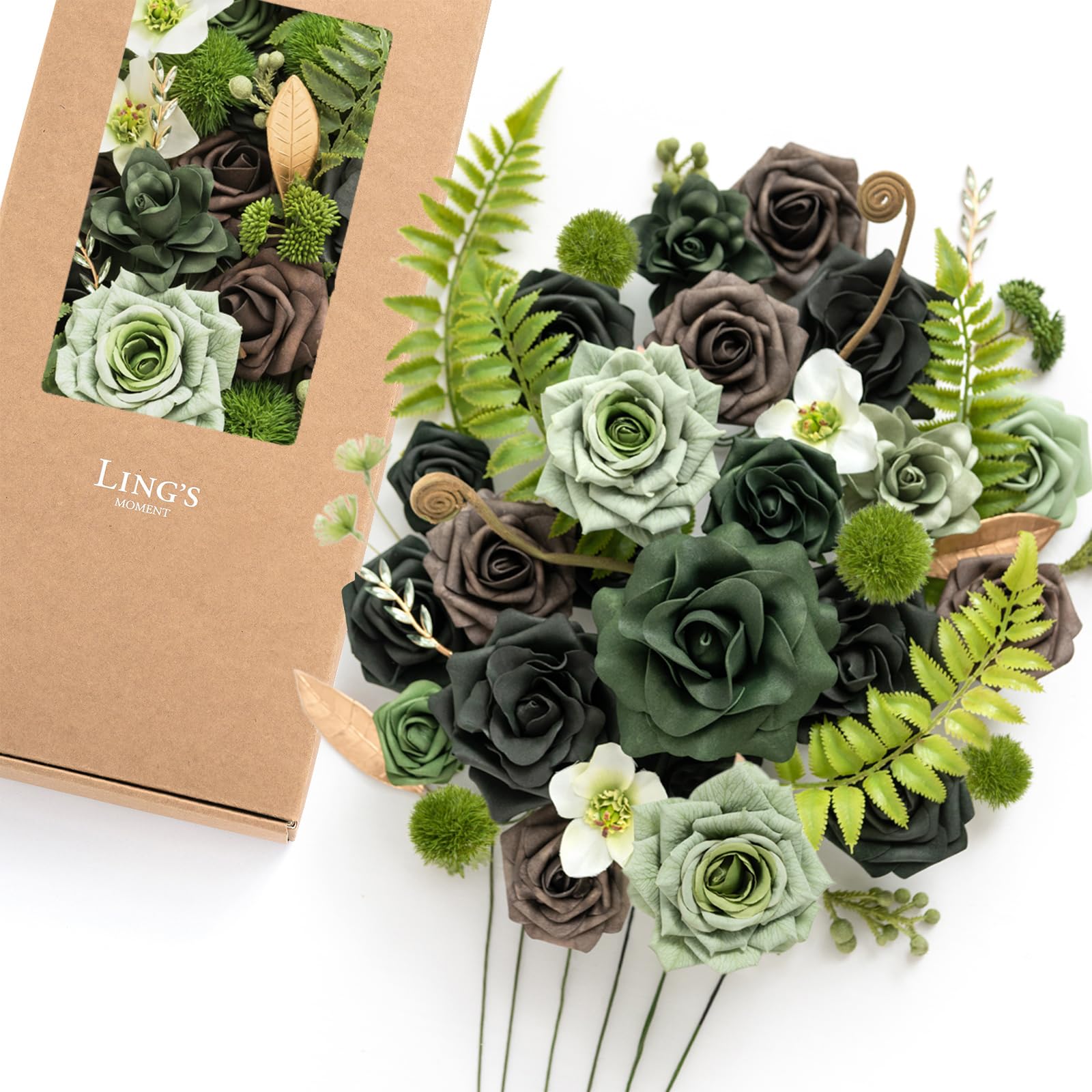 Amazon.com: Ling's Moment Fake Flowers Box, Faux Artificial