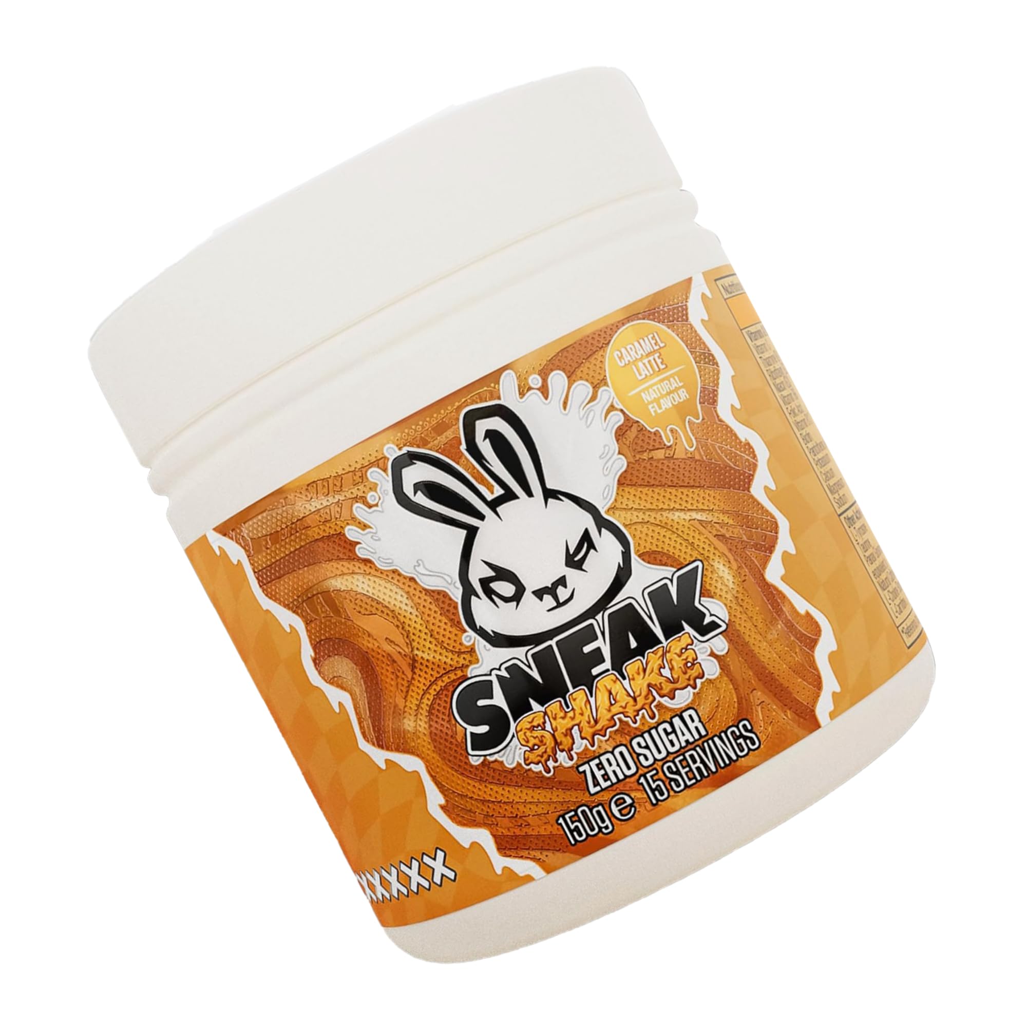 SNEAK | Caramel Latte Shake | Energy Drink for Milk or Milk Alternatives | Zero Sugar, No Artificial Flavours, Natural Energy | 15 Servings