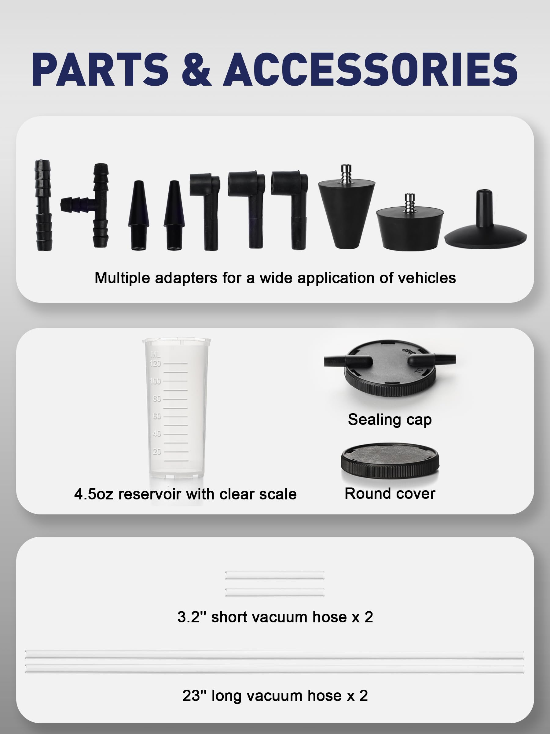 SMART JERRY - Kit de purge de frein avec pompe à vide manuelle | Kit de purge de liquide de frein 17 pièces pour moto | Outil de purge de frein à vide avec manomètre et étui de rangement