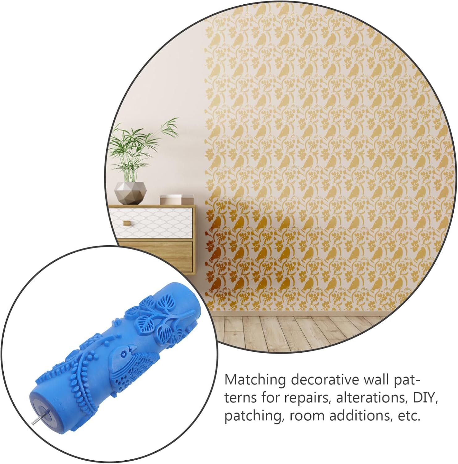 Uonlytech 7-Inch Decorative Paint Roller Patterned Texture Roller for Wall Painting Art with Easy Application and Smooth Finish