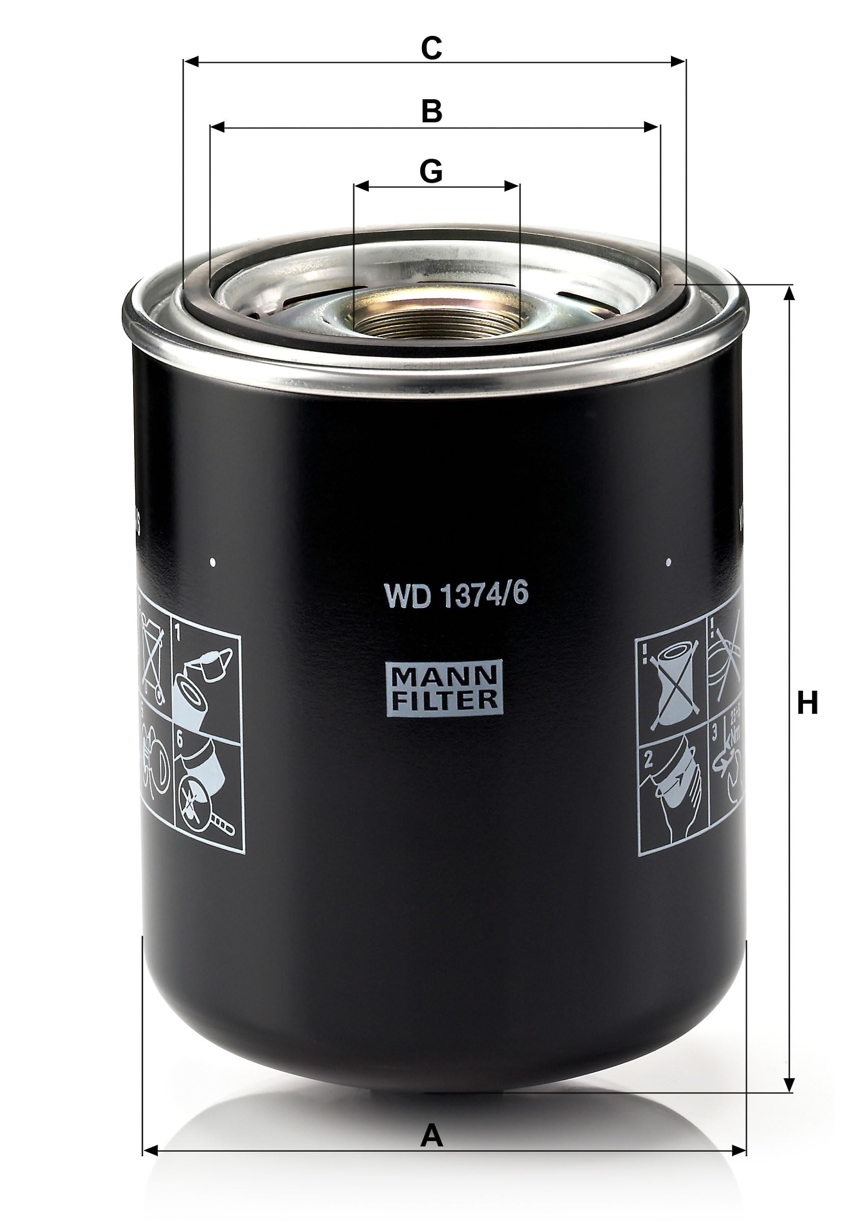 MANN-FILTER WD 1374/6 Filtro dell'olio Sistema idraulico - per Applicazioni fuori strada
