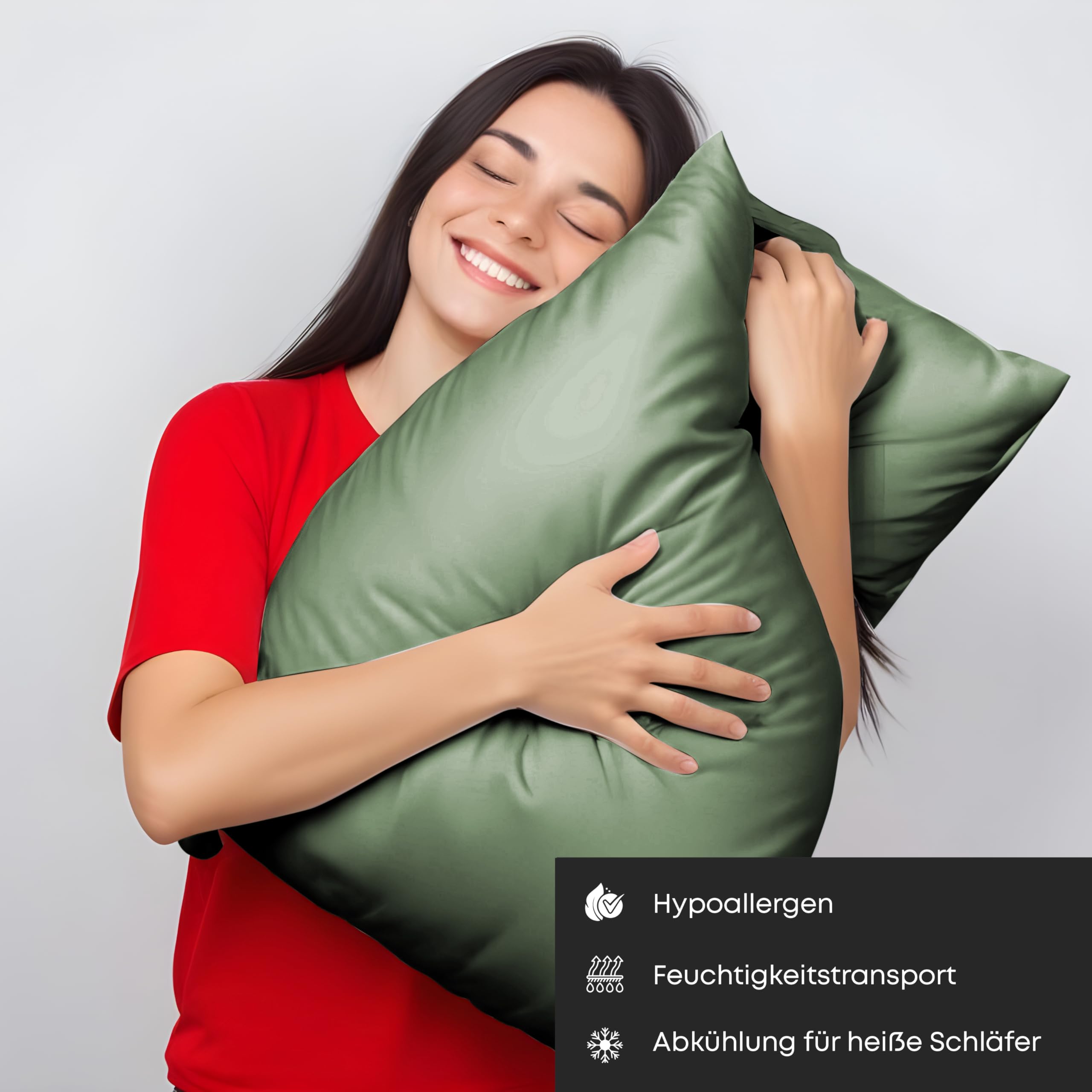 LINENWALAS Kissenbezug 80x80 Bambus, 2er-Set, 100% Bambus Weiche  Kissenbezge aus Bambusseide fr Haar und Haut, khlende Kissenbezge (80 x  80 cm, Avocado Grn) : Amazon.de: Kche, Haushalt & Wohnen