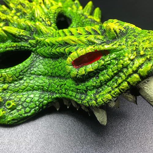 Miniatura 2 de Alodidae Máscara de dragón 3D, disfraz de fiesta de Halloween, cosplay para adultos y hombres, máscaras de media cara de animales aterradores