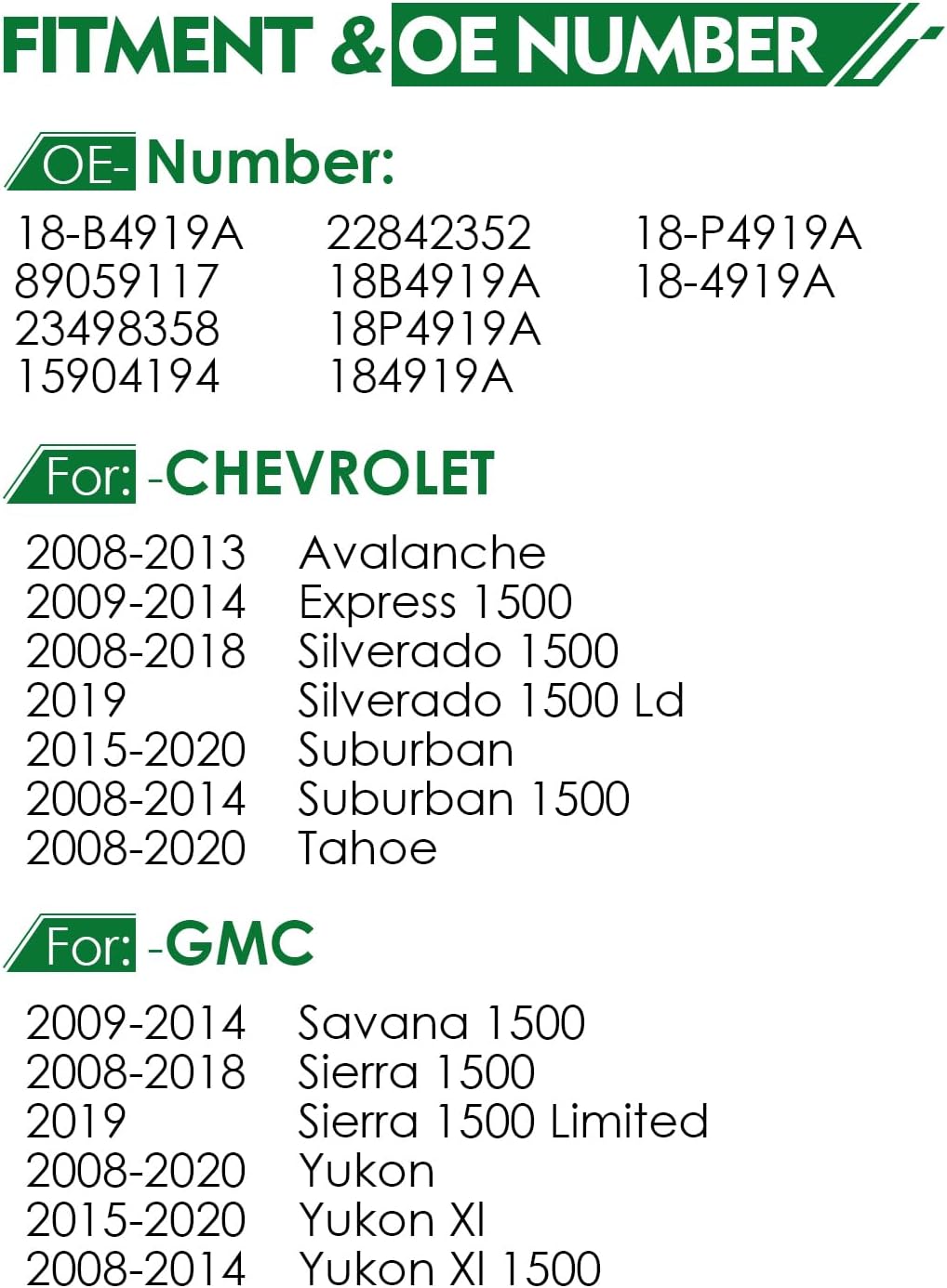 Front Left Disc Brake Caliper Assembly with Bracket Fit for:-Chevy Silverado Suburban Express 1500 Tahoe, for:-GMC Sierra Yukon XL Savana 1500 for:-Cadillac Escalade XTS 08-20 OE# 18-B4919A