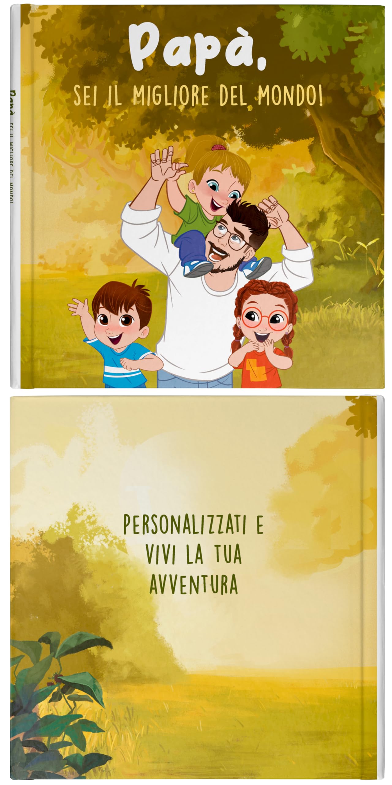ETIKIDS Libro personalizzato per papà. Libro personalizzato con avatar. Papà, sii il più grande del mondo! Regalo originale per la festa del papà o per il compleanno. Da 4 a 7 anni
