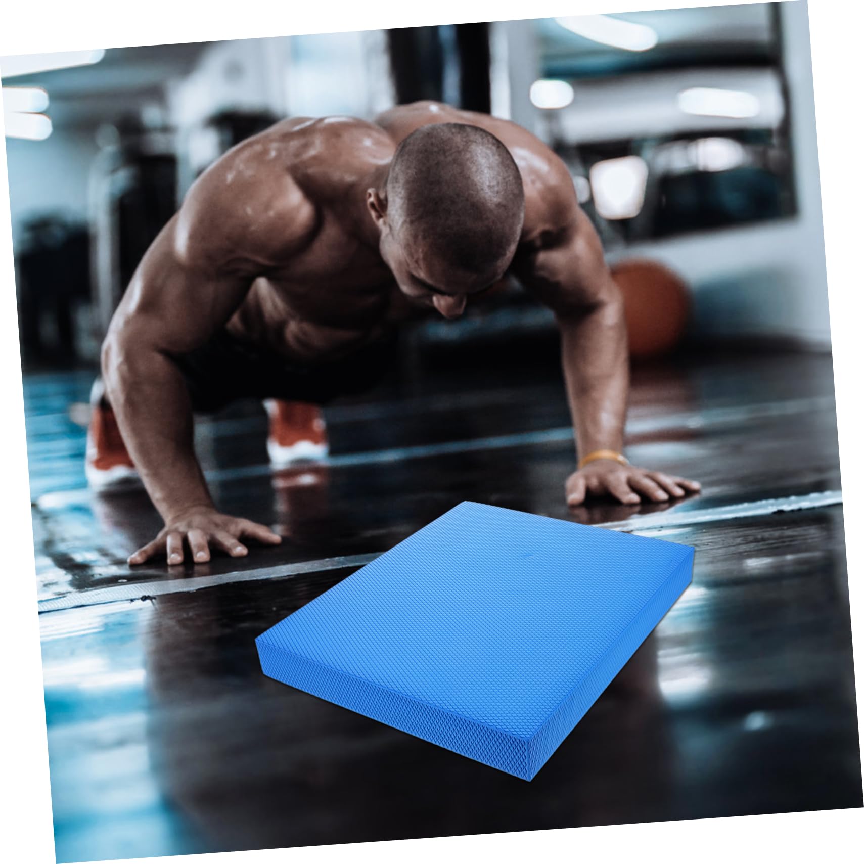 Toyvian Tappetino in Tpe Blu per Yoga e Allenamento, Cuscino Antiscivolo per Ginocchia e Gomiti, Facile da Arrotolare, per Stretching e Ufficio