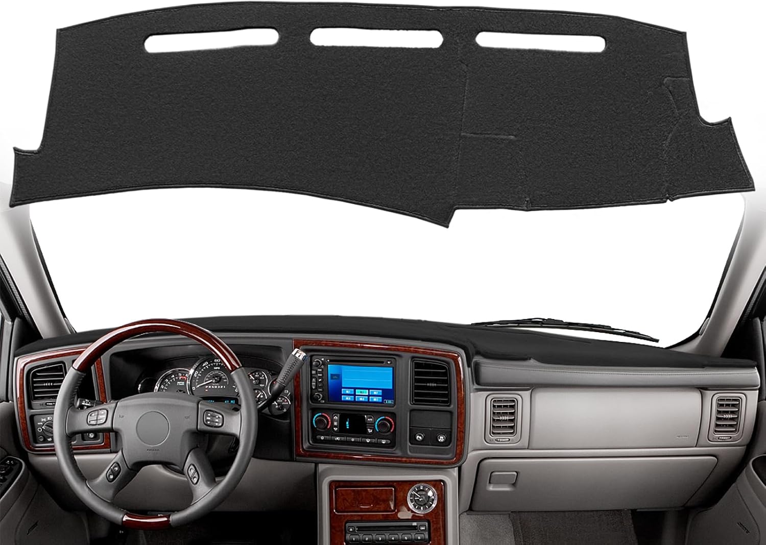 Dash Cover Mat Custom Fit for Cadillac Escalade Dashboard Pad Cap Carpet Protector K274 (Black)