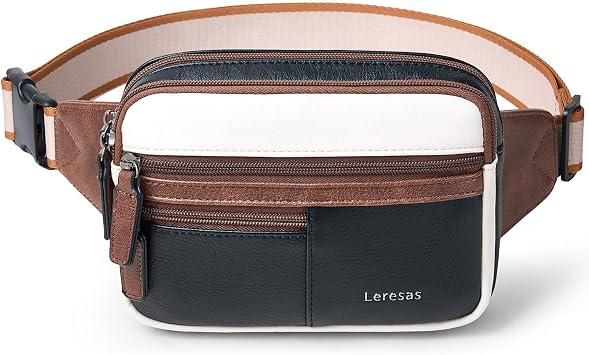 Leresas Fanny Packs for Women Vegan Leather Cross Body Belt Bag Hip Bag Waist Purse for Travel Bum Bag