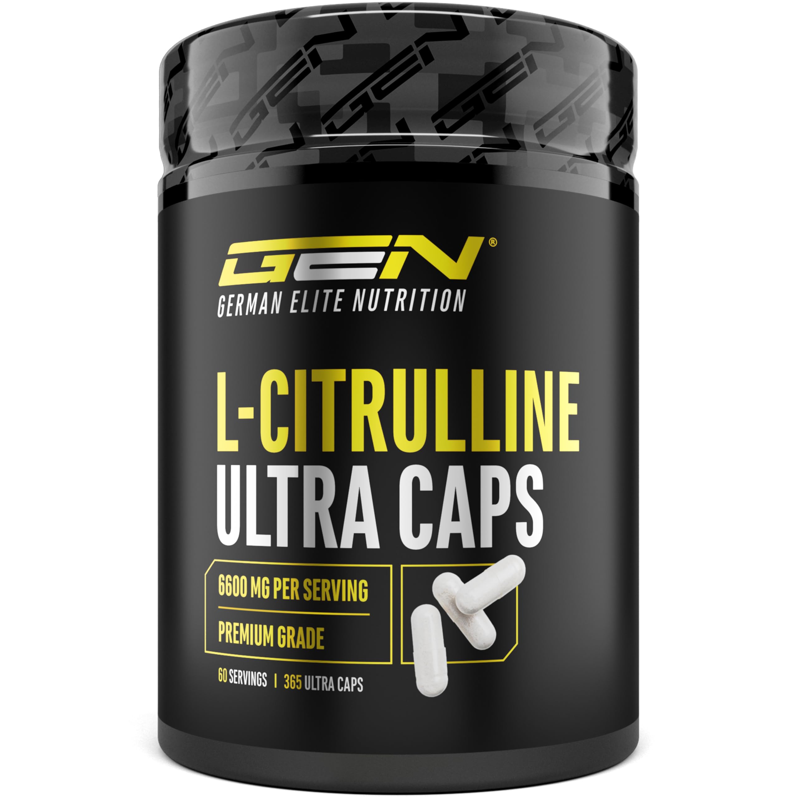 L-Citrullina Ultra Caps - 365 capsule - Alto dosaggio con 1100 mg per Capsula - L-Citrullina DL-malato 2:1 da fermentazione vegetale - Aminoacido premium