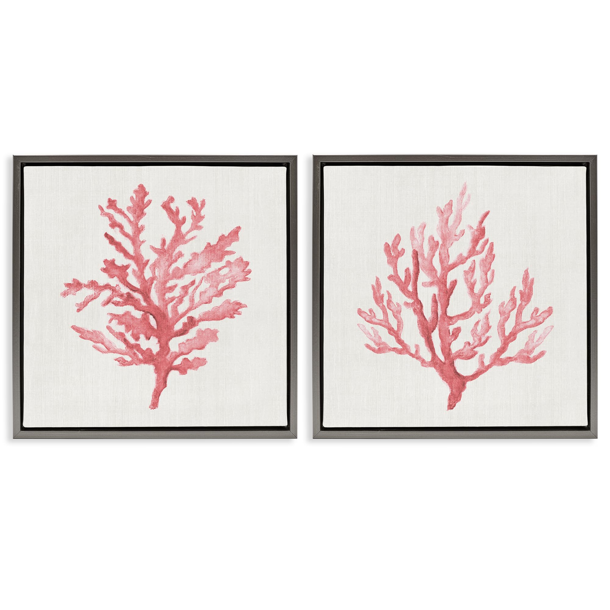 Stupell Industries Rosy Pink Coral Branches_v1 Rosy Pink Coral Branches, 24 X 24 Inch Canvas In Floater Frame Set