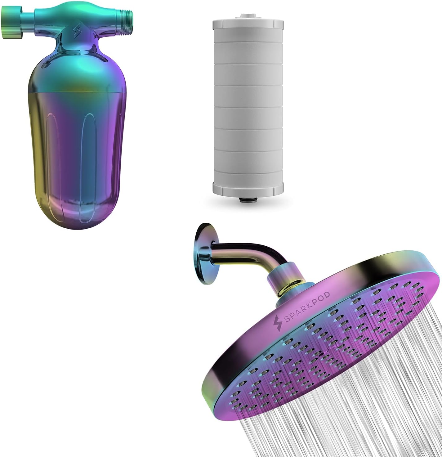 SparkPod Shower Head High Pressure Rain with Ultra Shower Filter