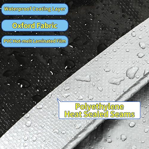 Miniatura 6 de Lonas resistentes al agua de 6 x 8 pulgadas, 14 mil de grosor, alta durabilidad, con ojales de metal cada 20 pulgadas (platanegro)