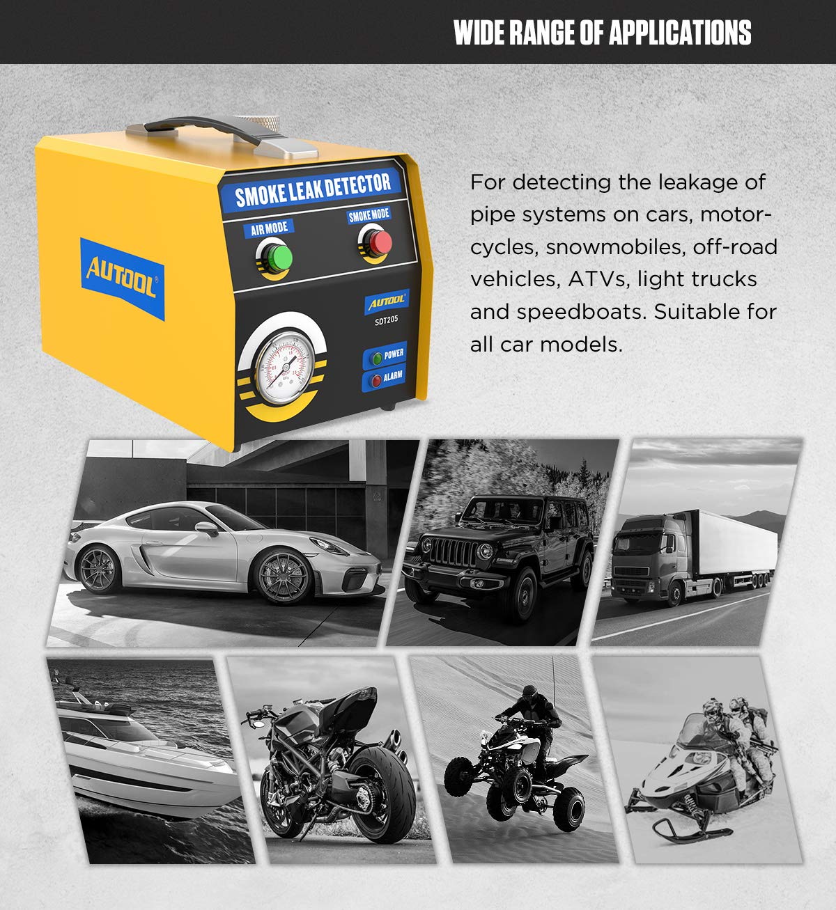 Rilevatore Perdite Fumo Per Auto - Tester Diagnostico Per Sistemi EVAP, Aspirazione E Turbo, 12V - Foto 6