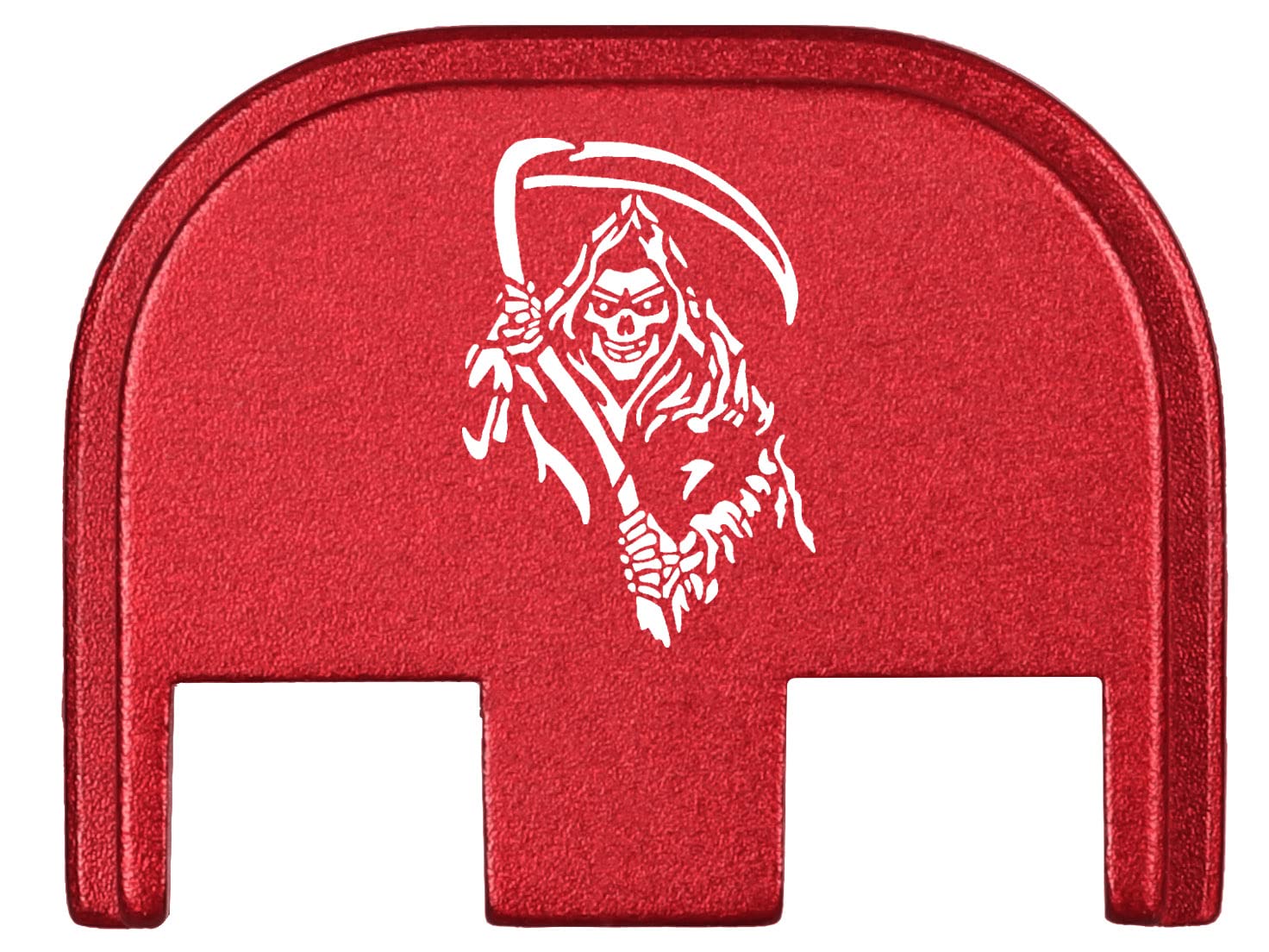 Rear Slide Cover Plate for Glock 17 19 19X 20 21 22 23 26 27 34 45 & 47 49 Gen 5 9MM .40 S&W Laser Engraved Aluminum in Black, Made in The USA - Choose Design