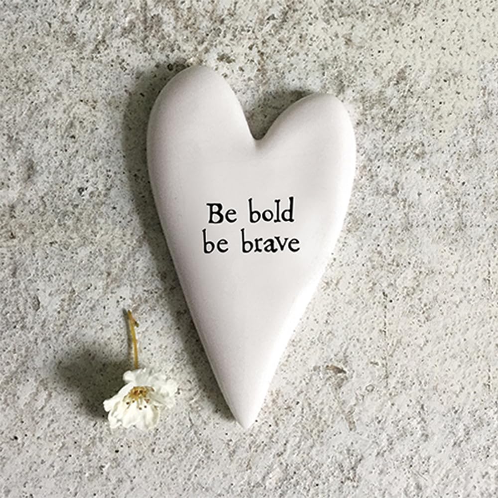 That's Crackers! Be Bold Be Brave | Little Ceramic Heart Token | Mini Gift | Cracker Filler