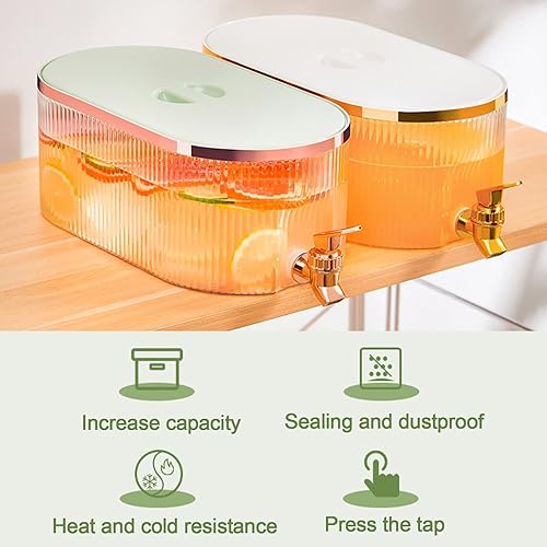 Miniatura 6 de Dispensadores de bebidas para fiestas, dispensador de bebidas de jugo de bebidas para nevera con espita, contenedor de agua de plástico para