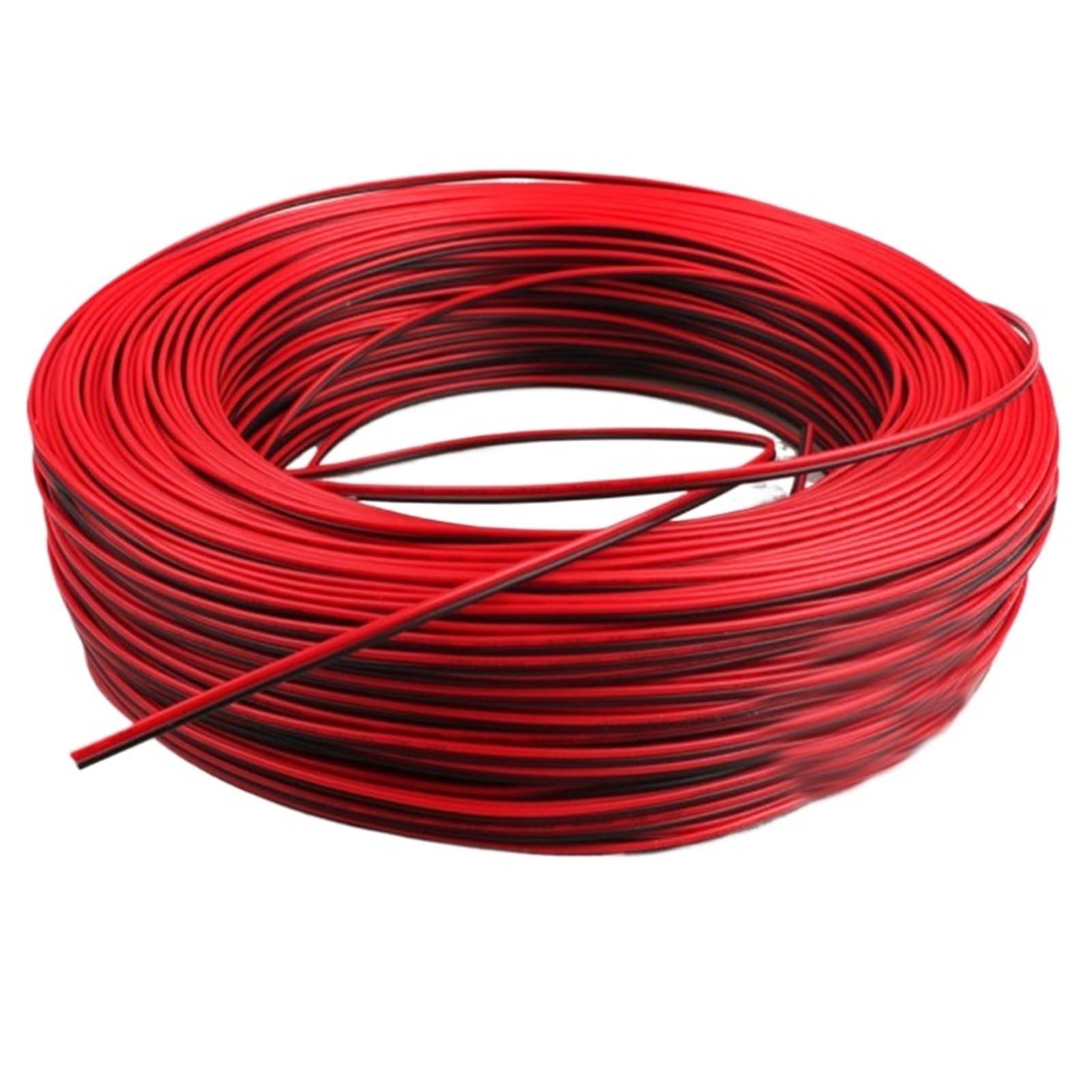Cables LED de 5/10/20 m, tira LED de 2 pines, calibre 22 AWG, 2 conductores, rojo y negro.(10m)