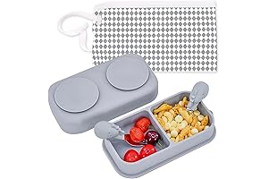 5PCS Portable Travel Suction Plate for Baby, Mess-Free Toddler Plate