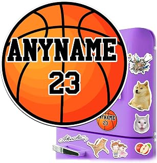Custom Basketball Magnet Personalized Name Number Player Sport Magnet Vinyl Waterproof Magnets for Team Coach Fan Sports for Adults, Girl, Boy, Decoration for Refrigerator, Locker, Champions Gift