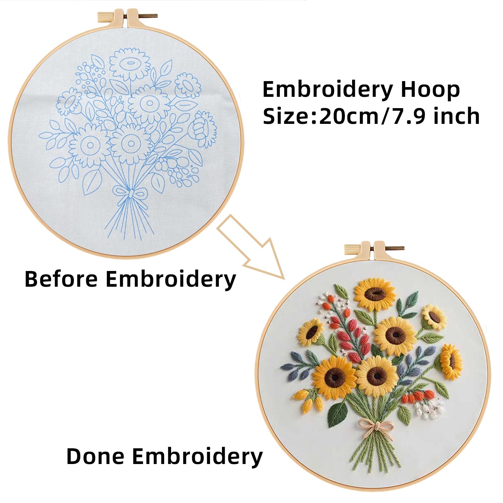 Embroidery Kit for Beginners - Floral Flower Pattern -3 Embroidery Kit for Beginners - Floral Flower Pattern -3
