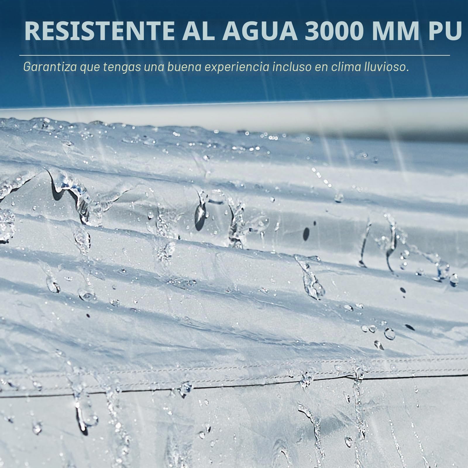 EVER ADVANCED Toldo para caravana 350 x 260 x 245 cm para autocaravana con 2 ventanas, puerta lateral, puerta más grande como techo, toldo de viaje PU 3000 mm resistente al agua, adecuado para viajes