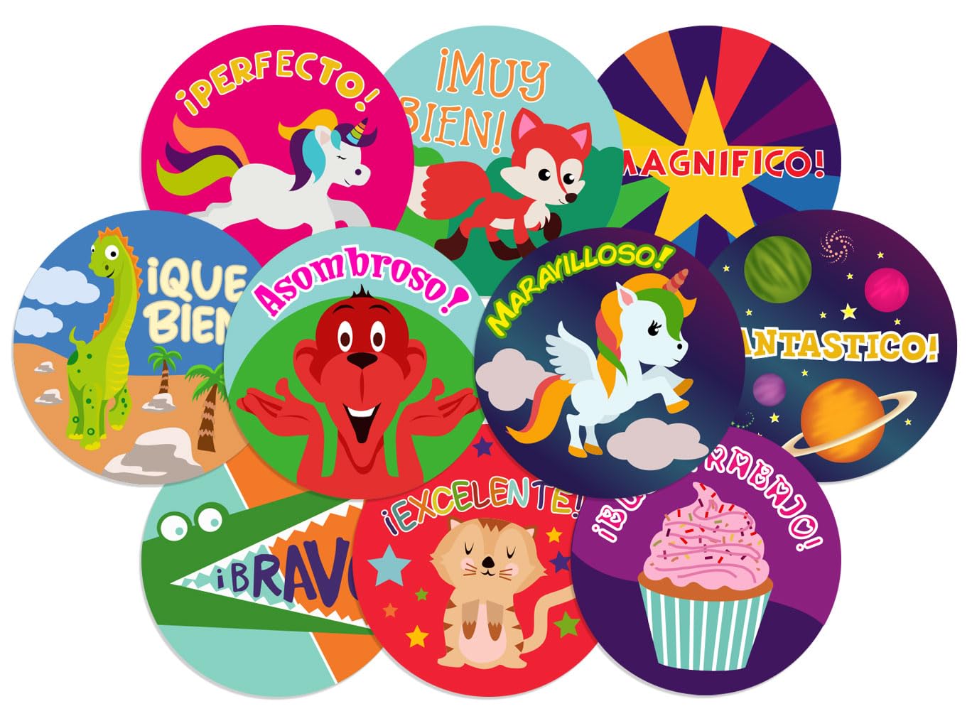 500 Motivational Teacher Stickers - 1.5 Inch Circle Labels For Students & Classroom Rewards-768396
