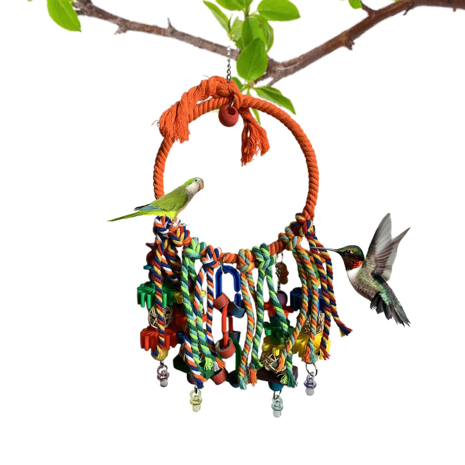 Accessoires pour oiseaux interactifs : jouet d'escalade en coton pour canaris