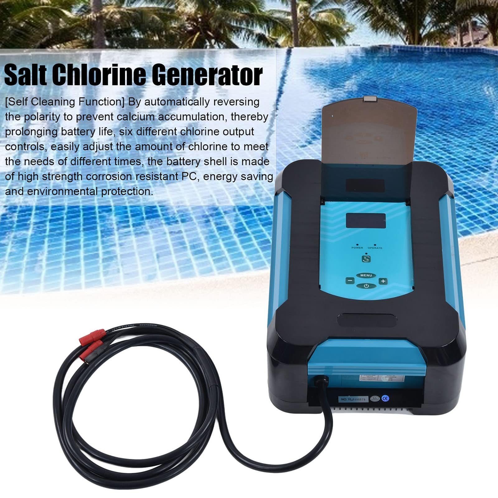 Equipo de tratamiento de agua para piscinas, Máquina electrolítica de cloro salino, Generador electrolítico de cloro salino para piscinas,42g/h