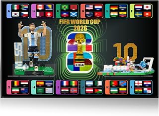 Display Wall Board Compatible with Lego 66818 Lionel Messi & Building Sets 43011 43012 43015 43016 43032 – Wall Mount Showcase for Minifigure Collection, Soccer Themed Home Decor