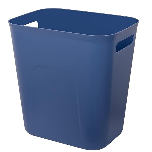 UUJOLY Plastic Small Trash Can Wastebasket, Garbage Container Basket for Bathrooms, Laundry Room, Kitchens, Offices, Kids Rooms, Dorms, 3.5 Gallon, Black
