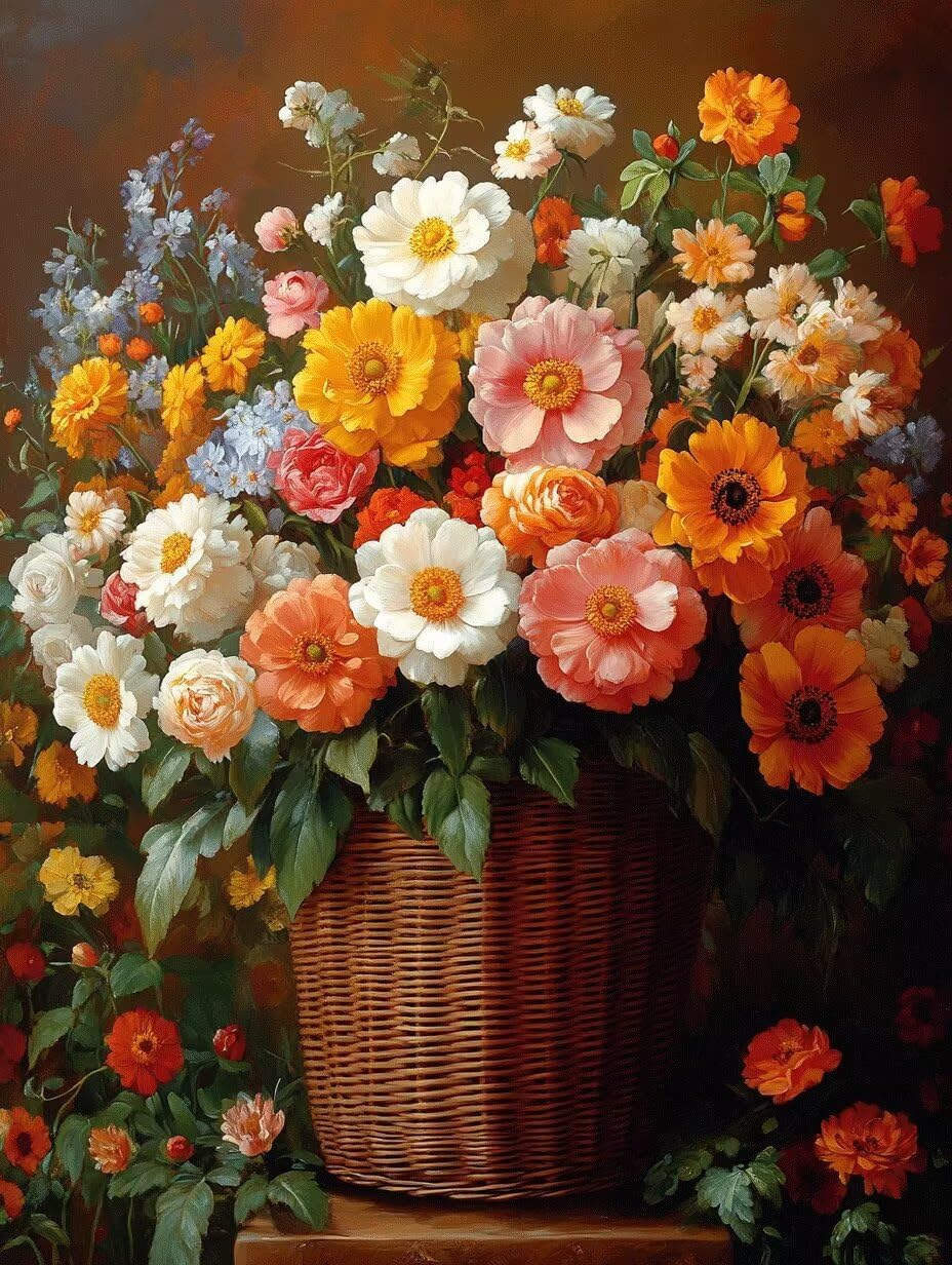 Diamond Painting Cesta De Flores Cuadros Decorativos 135 x 100 cm ZXSH6991 | Planta Kit Manualidades Adultos Bordado Punto de Cruz Cuadro Diamantes para Home Decoration Pared Regalo Mujer