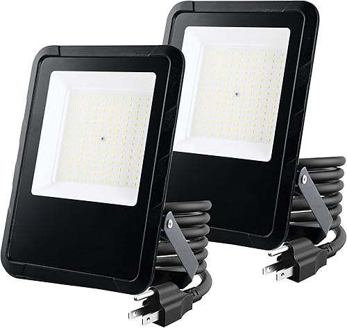 Simple Deluxe Paquete de 2 luces LED de 140 W para exteriores, 14000 lúmenes, luz de trabajo impermeable IP65, reflector súper brillante de 6500 K