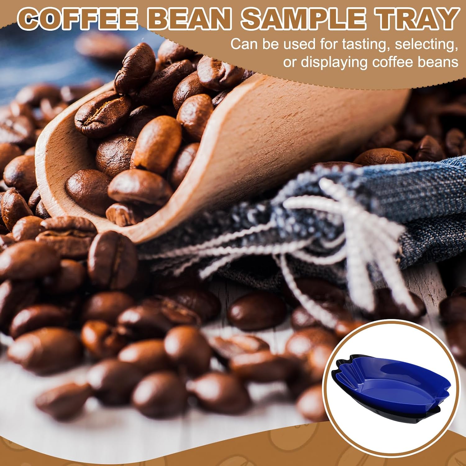 uxcell Coffee Beans Sample Tray, 500g Coffee Beans Display Dish Reusable Plastic Sample Weighing Tray Storage Container for Home Cafe Exhibition Weighing and Displaying, Blue image 5