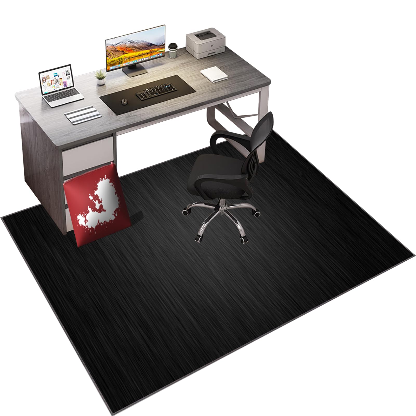 100 x 140 cm Rechteckig Bodenschutzmatte/Kratzfest rutschfest Bodenmatte Bodenschutz/Bürostuhlunterlage/Unterlegmatte/Schutzmatte für Laminat/Parkett/Hartböden/Verbesserte Version