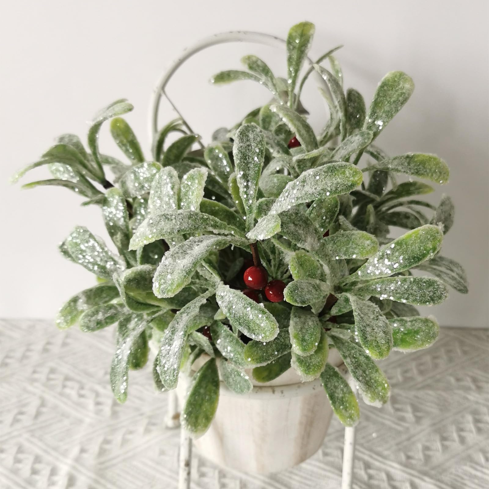 Bouquet de gui frais avec noeud de Noël. Noël Nouvel An baiser avec votre bien-aimé