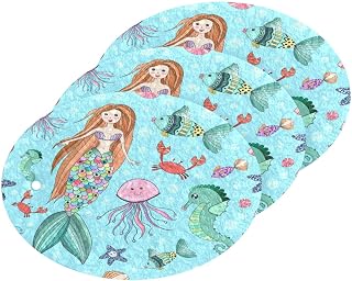 Mermaid Crab Seahorse Kitchen Sponges Ocean Crab Starfish Cleaning Dish Sponges Non-Scratch Natural Scrubber Sponge for Kitchen Bathroom Cars, pack of 3