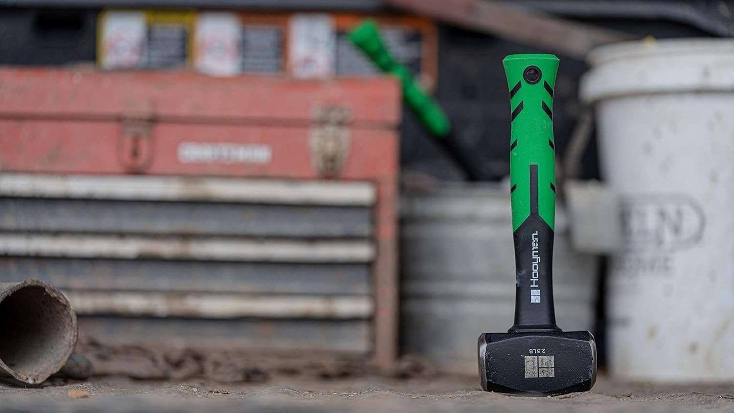 Hooyman Sledge and Club Hammer with Heavy Duty Construction, Ergonomic No-Slip H-Grip Handle, Fiberglass Core, High Strength Steel for Construction, Gardening, Land Management, Yard Work, and Outdoors