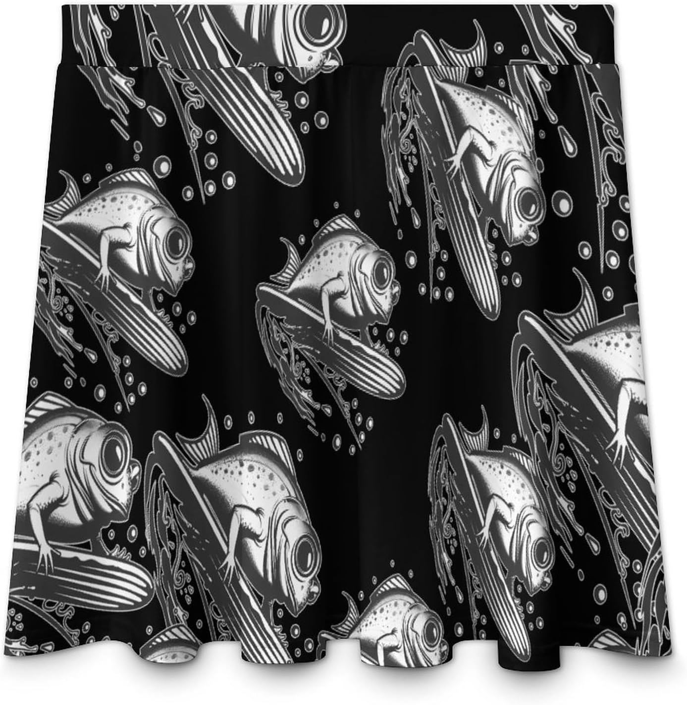 Mudskipper Is Surfing Women Tennis Skirt Print Golf Skirts Mini Casual Workout Skorts