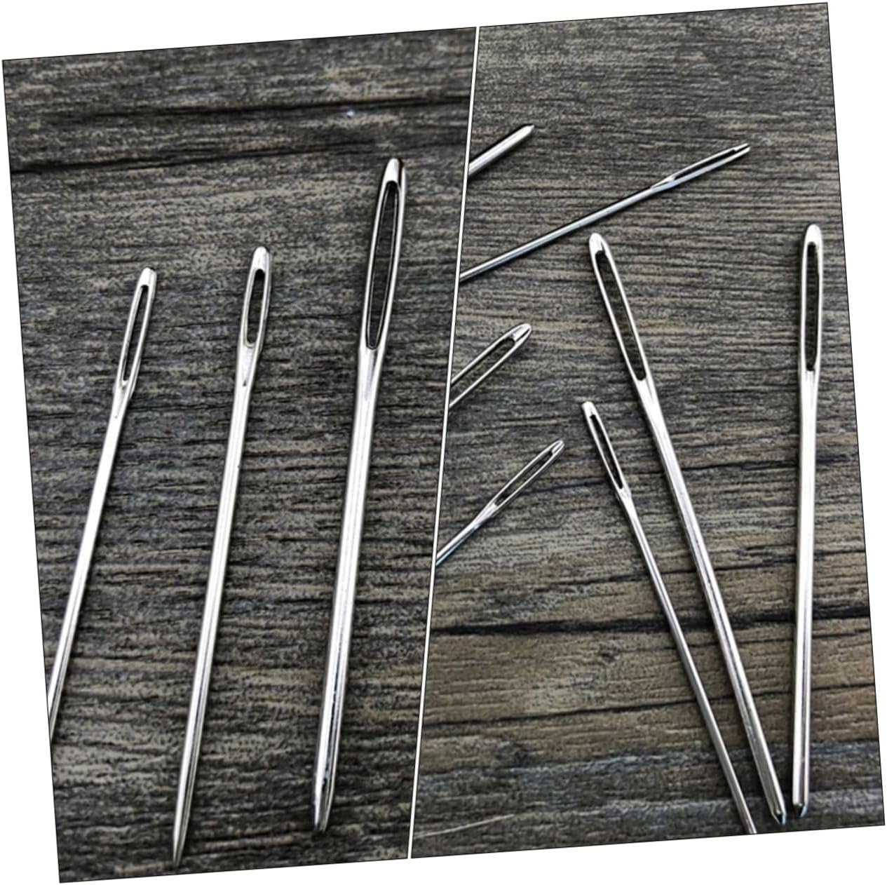 IWOWHERO Beginner Sewing Kit 18pcs Large Eye Needles Embroidery Supplies Yarn Needle Threader Heavy Duty Random Color