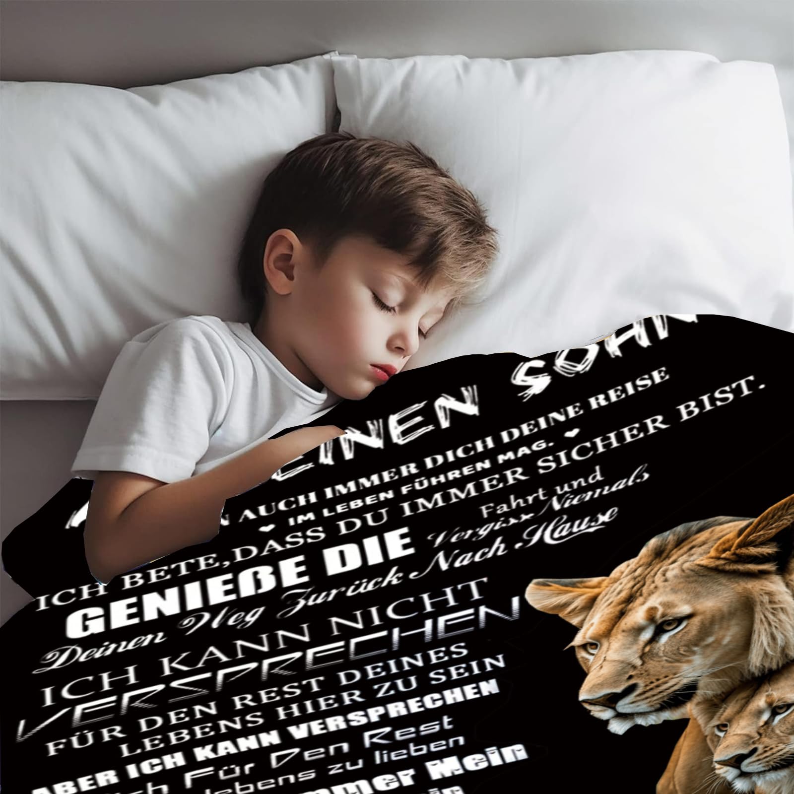 Personalisiert Kuscheldecke 'An Meinen Sohn Von Mama' – Flanell-Decke Mit Lieber Botschaft